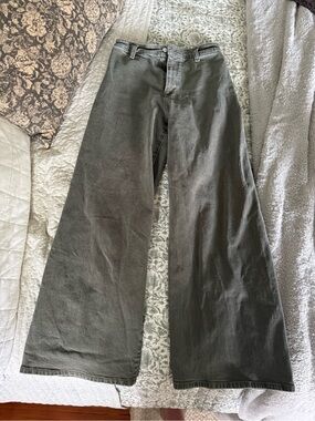 Target High-Rise Wide Leg Jeans in Olive